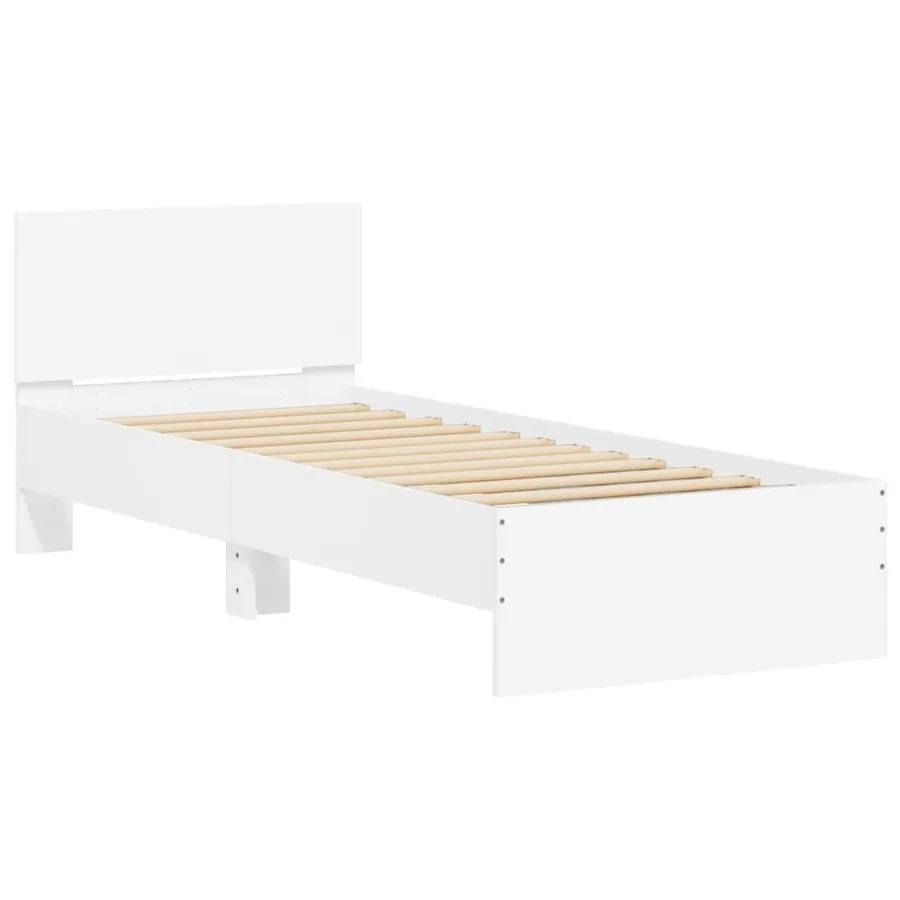 Cadre de lit sans matelas avec tête de lit blanc 90x200 cm - 3