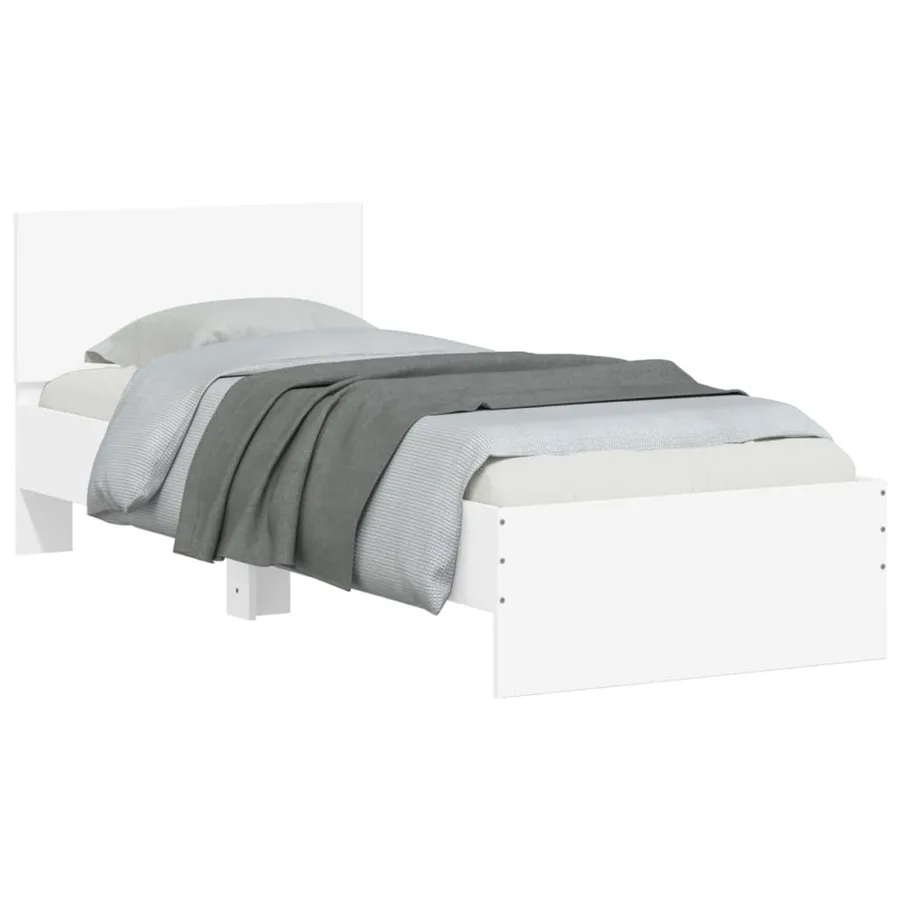 Cadre de lit sans matelas avec tête de lit blanc 90x200 cm - 4