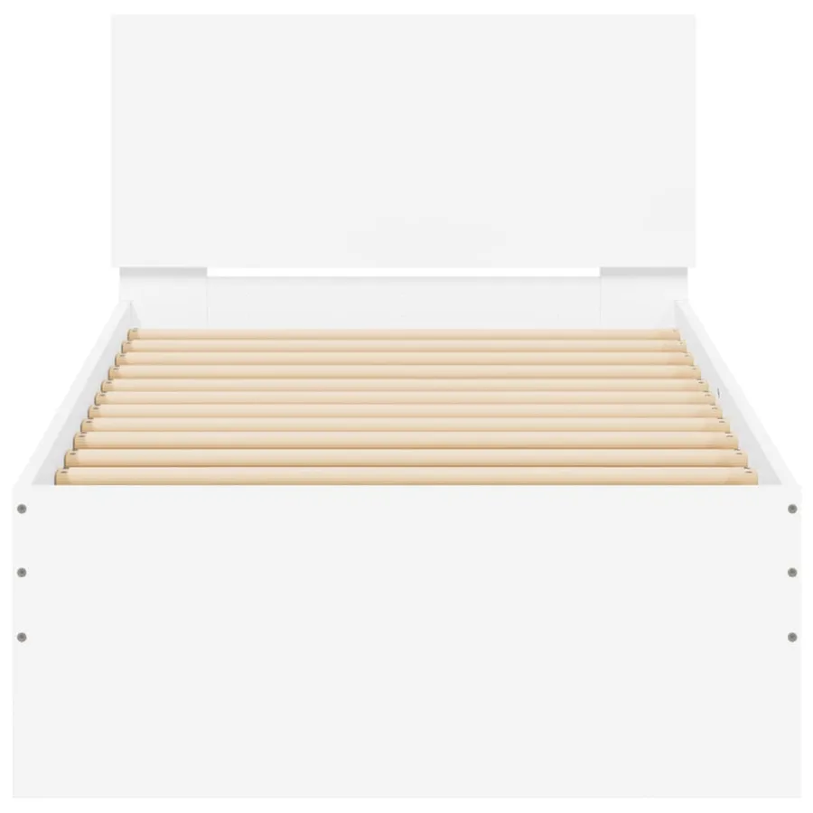 Cadre de lit sans matelas avec tête de lit blanc 90x200 cm - 5