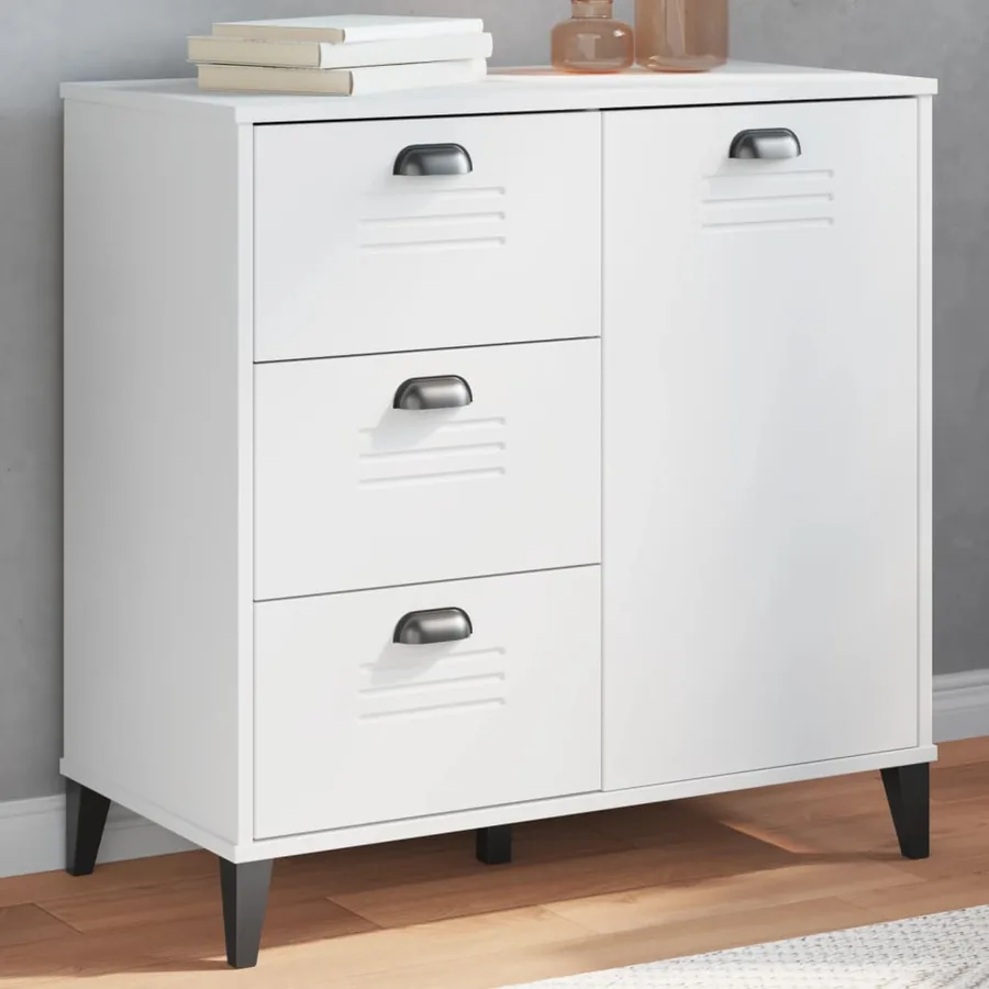 Buffet VIKEN blanc 80x40x80 cm bois d'ingénierie