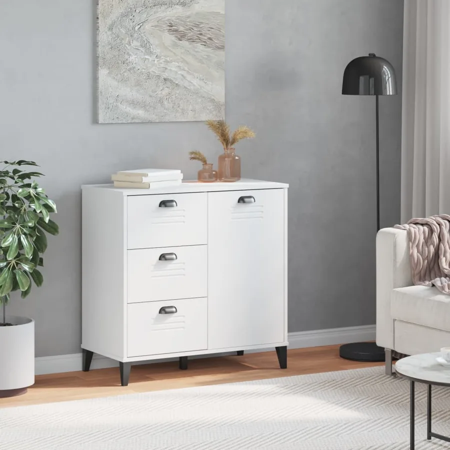 Buffet VIKEN blanc 80x40x80 cm bois d'ingénierie - 3