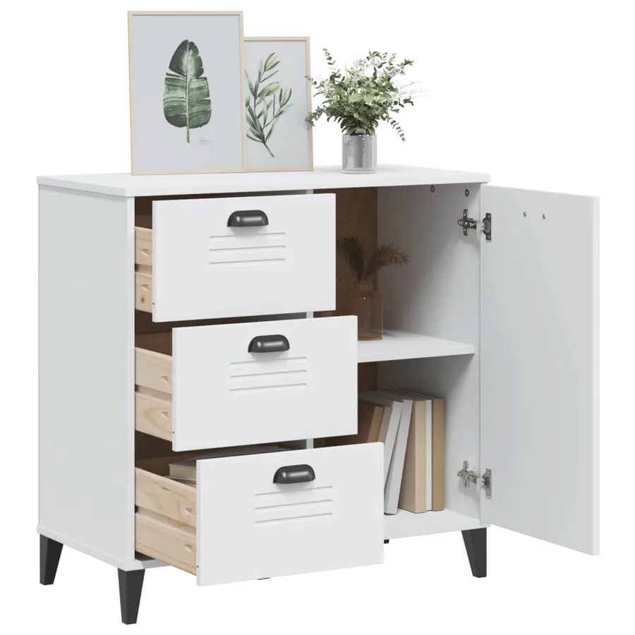 Buffet VIKEN blanc 80x40x80 cm bois d'ingénierie - 4