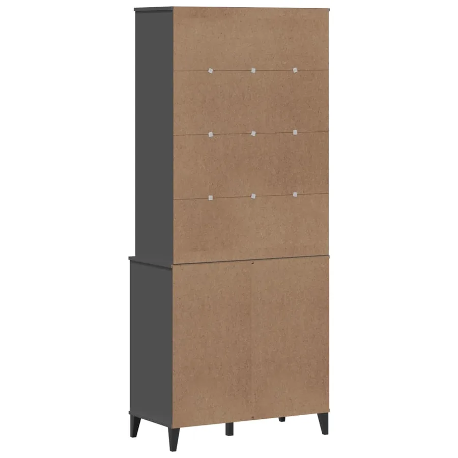 Buffet VIKEN gris anthracite 80x40x190 cm bois massif de pin - 7