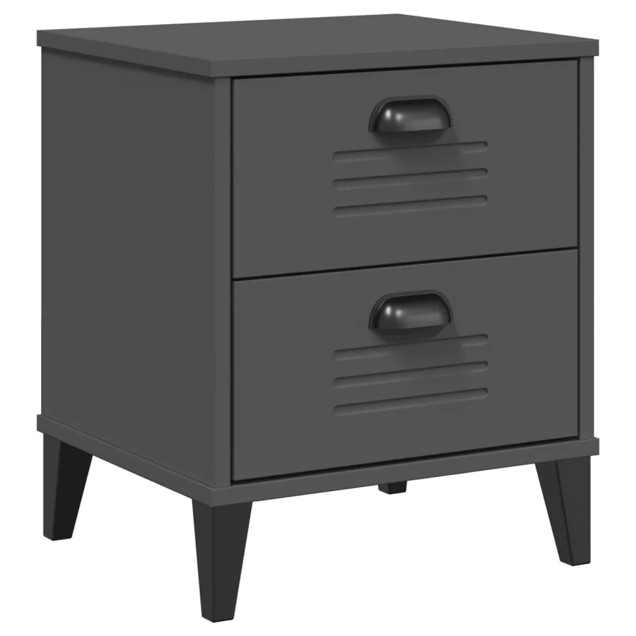 Table de chevet VIKEN gris anthracite bois d'ingénierie - 2