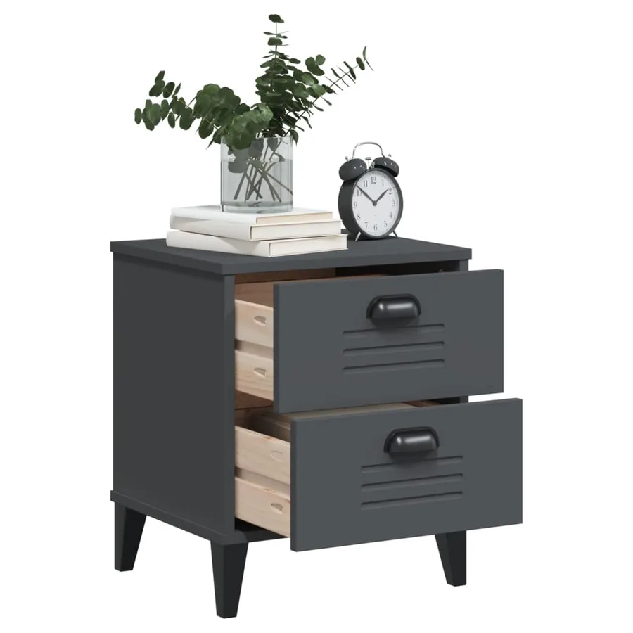 Table de chevet VIKEN gris anthracite bois d'ingénierie - 4