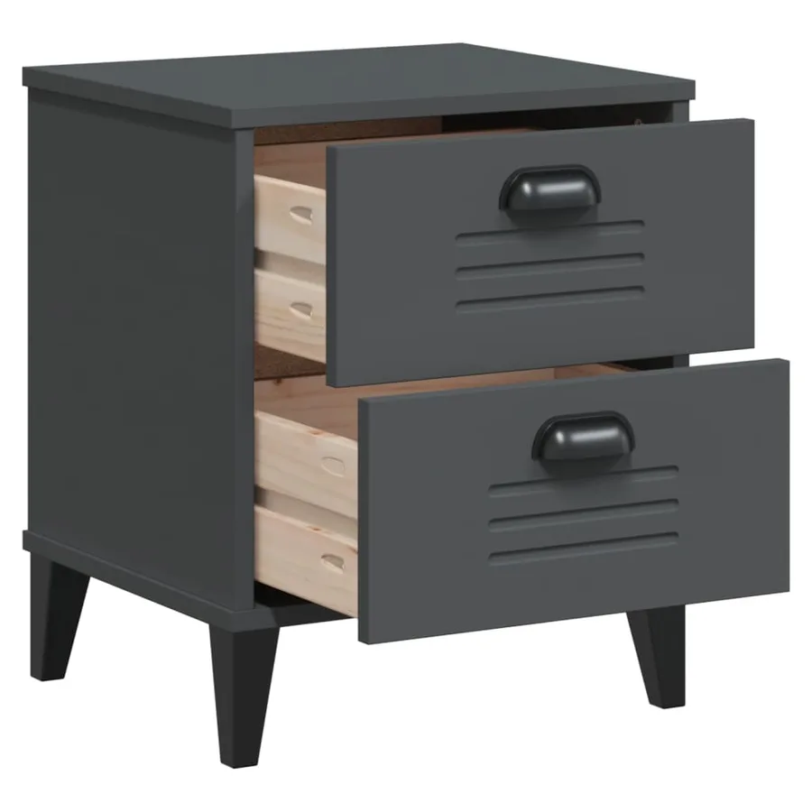 Table de chevet VIKEN gris anthracite bois d'ingénierie - 5