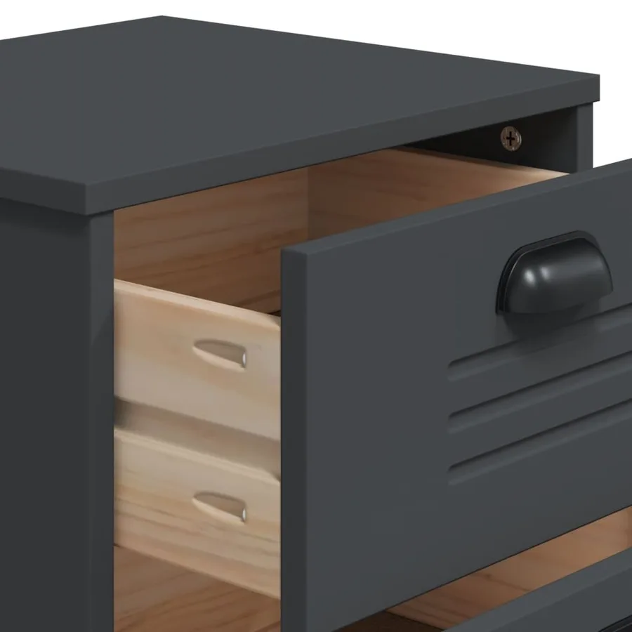 Table de chevet VIKEN gris anthracite bois d'ingénierie - 9