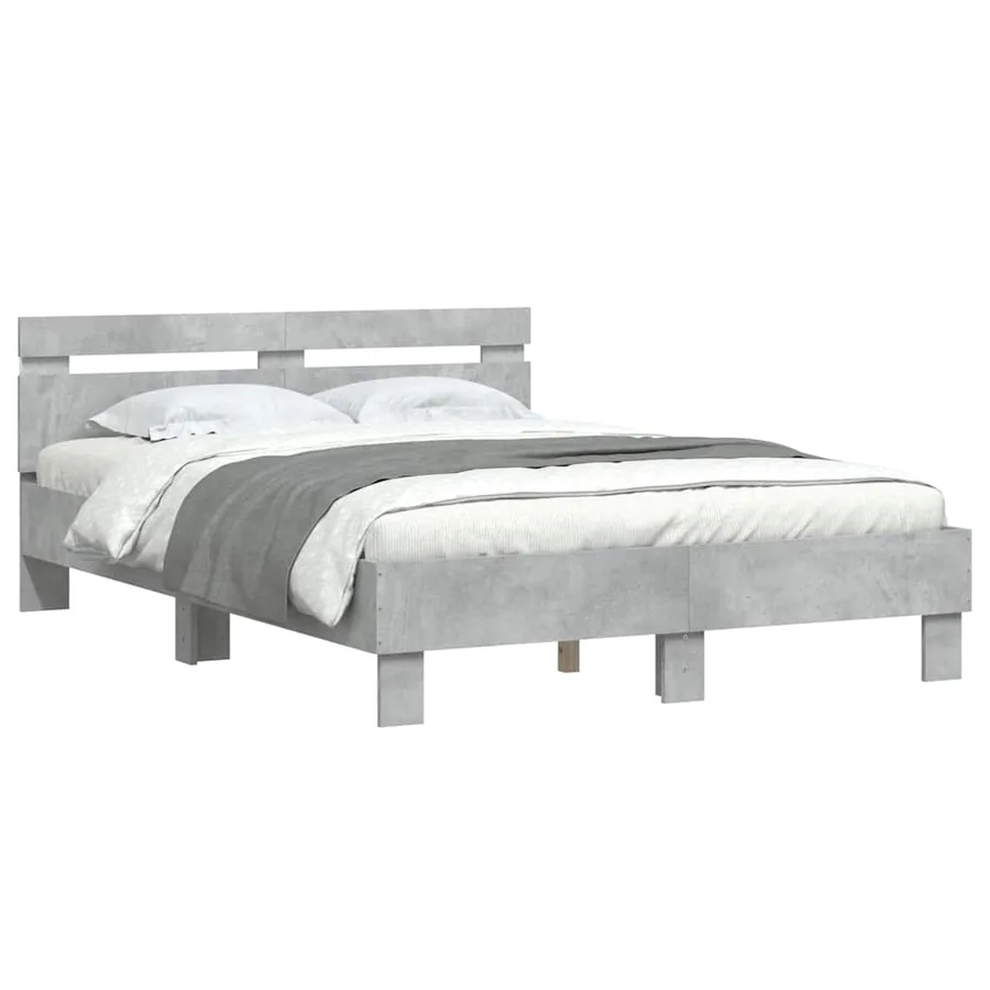 Cadre de lit avec LED sans matelas gris béton 120x200 cm - 3