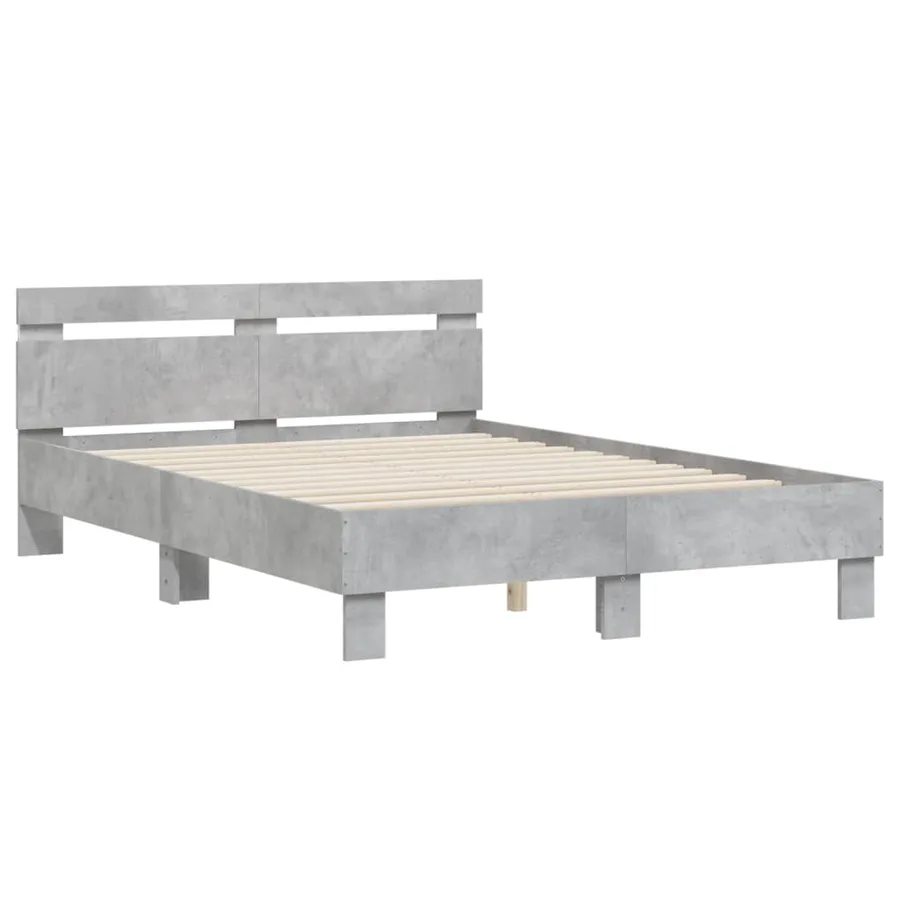 Cadre de lit avec LED sans matelas gris béton 120x200 cm - 6