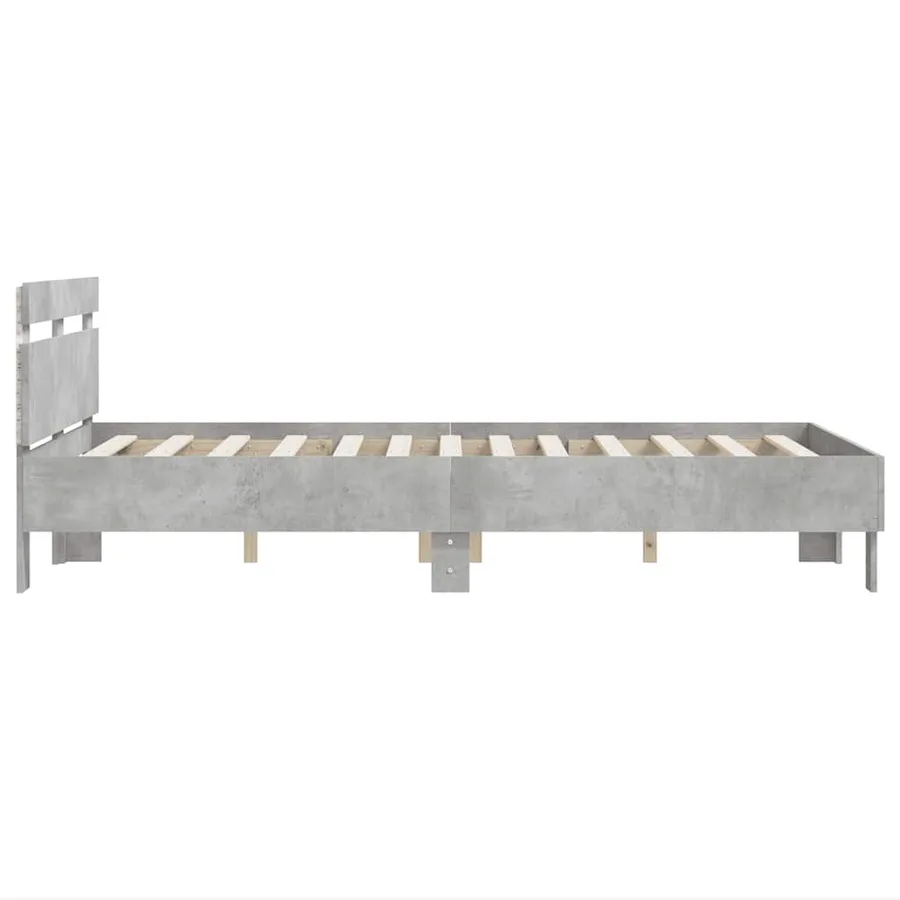 Cadre de lit avec LED sans matelas gris béton 120x200 cm - 8