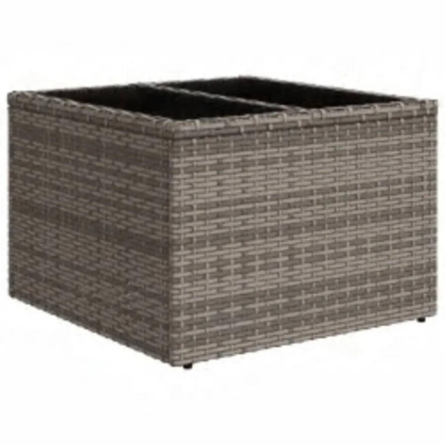 Salon de jardin 8 pcs avec coussins gris résine tressée - 6