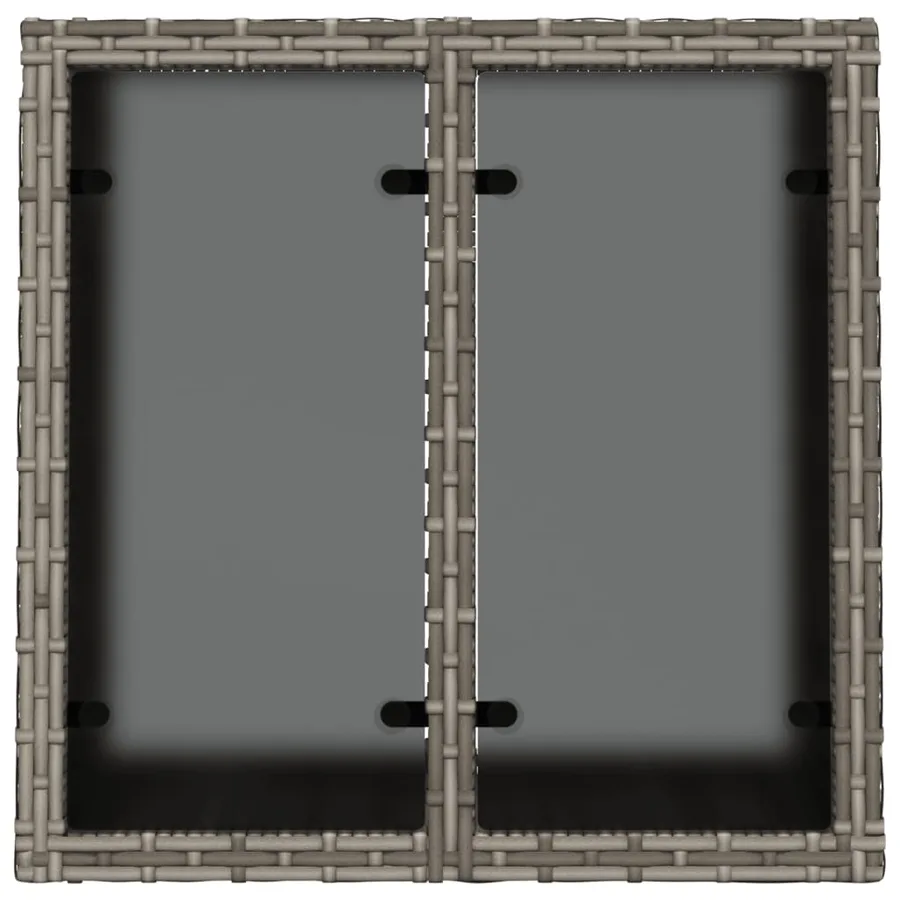 Table de jardin dessus en verre gris 55x55x37 cm résine tressée - 7