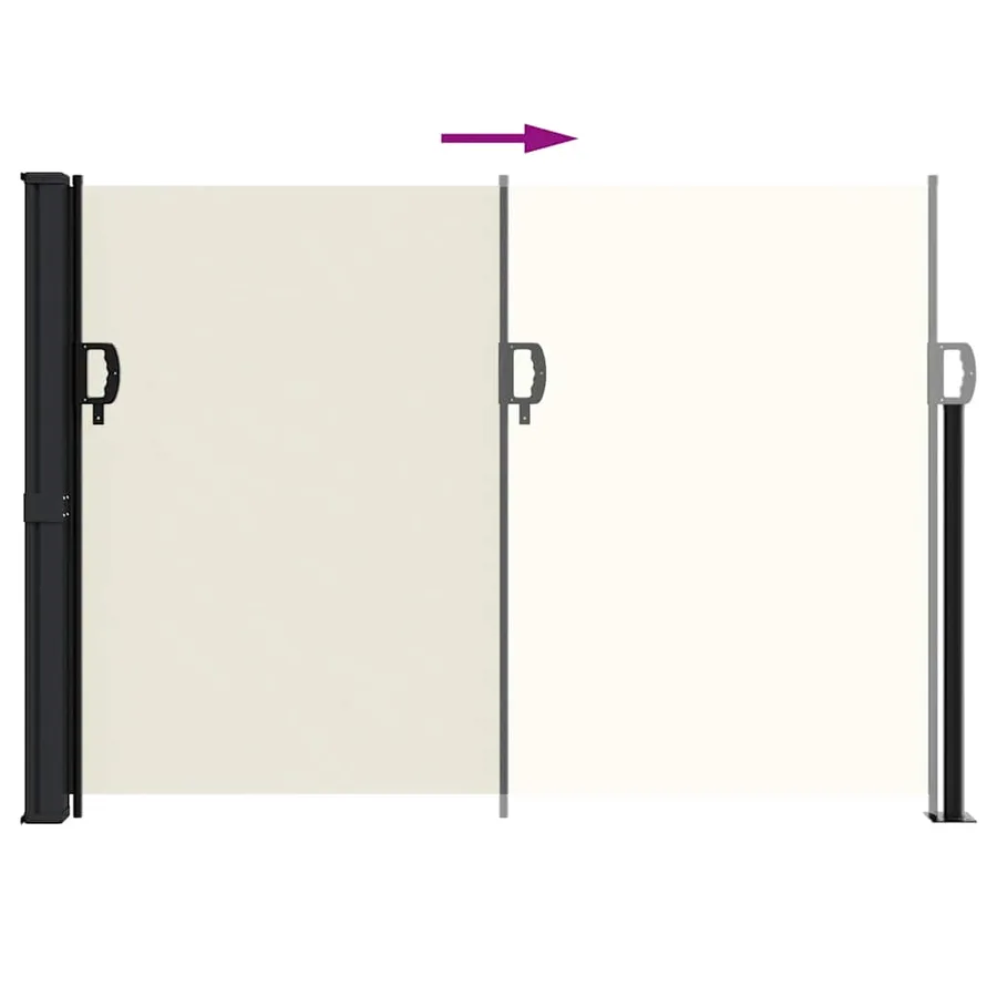 Auvent latéral rétractable crème 140x600 cm - 5