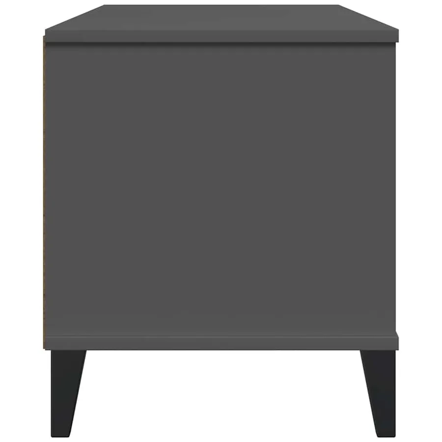 Meuble TV VIKEN gris anthracite bois de pin solide - 7