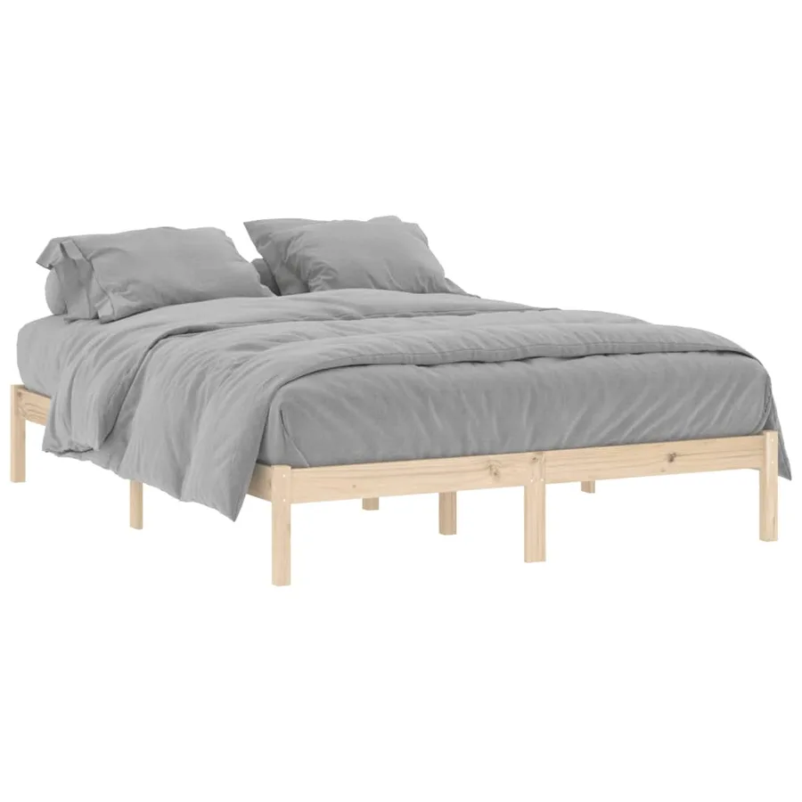 Cadre de lit sans matelas 152x203 cm bois massif de pin - 2