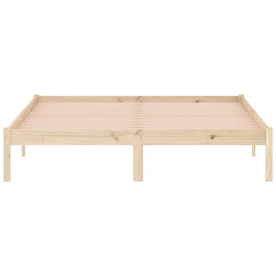 Cadre de lit sans matelas 152x203 cm bois massif de pin - 5