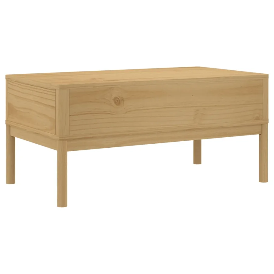 Table basse FLORO cire marron 99x55,5x45 cm bois massif de pin - 7