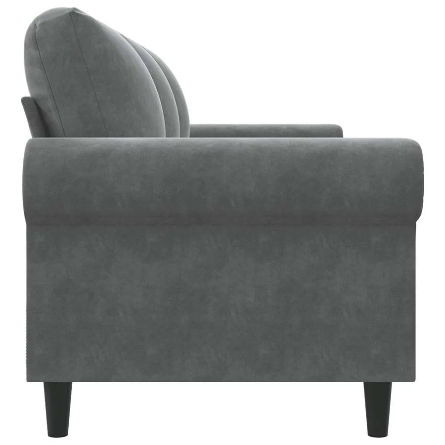 Canapé à 3 places Gris foncé 180 cm Velours - 5