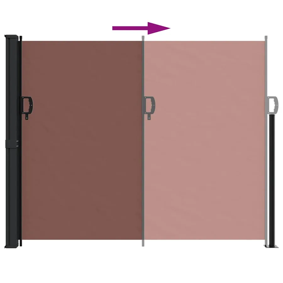 Auvent latéral rétractable marron 160x600 cm - 5