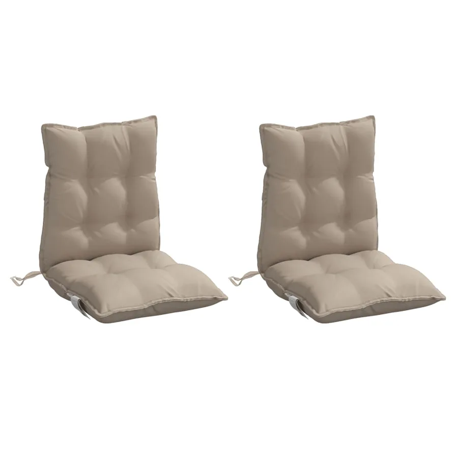 Coussins de chaise à dossier bas lot de 2 taupe tissu oxford - 3
