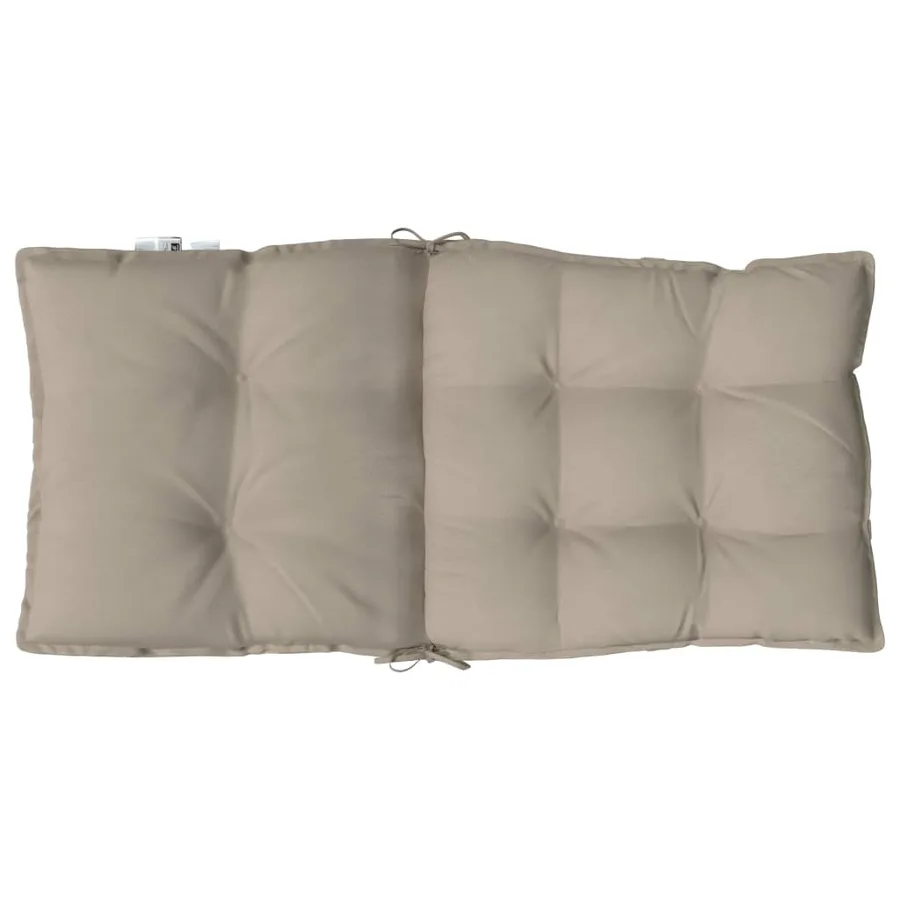 Coussins de chaise à dossier bas lot de 2 taupe tissu oxford - 7