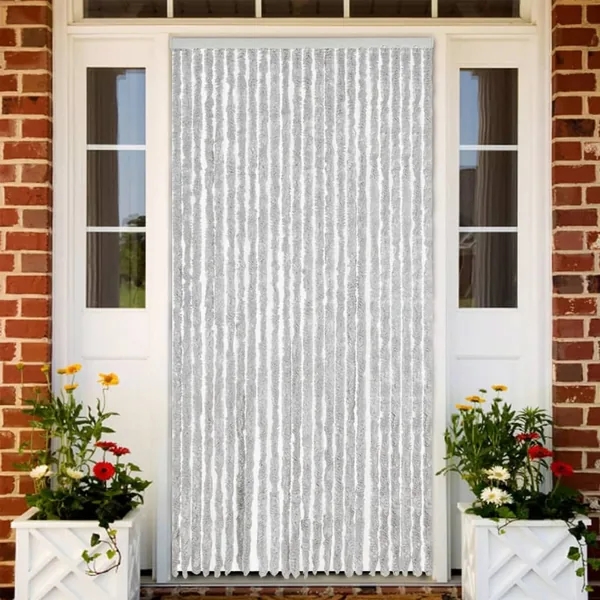 Rideau anti-mouches gris 100x200 cm chenille