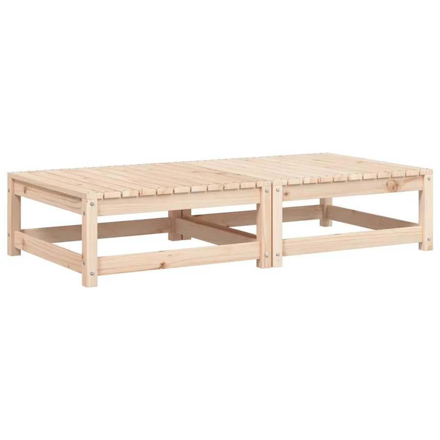 Repose-pieds de jardin avec coussins lot de 2 bois pin massif - 4