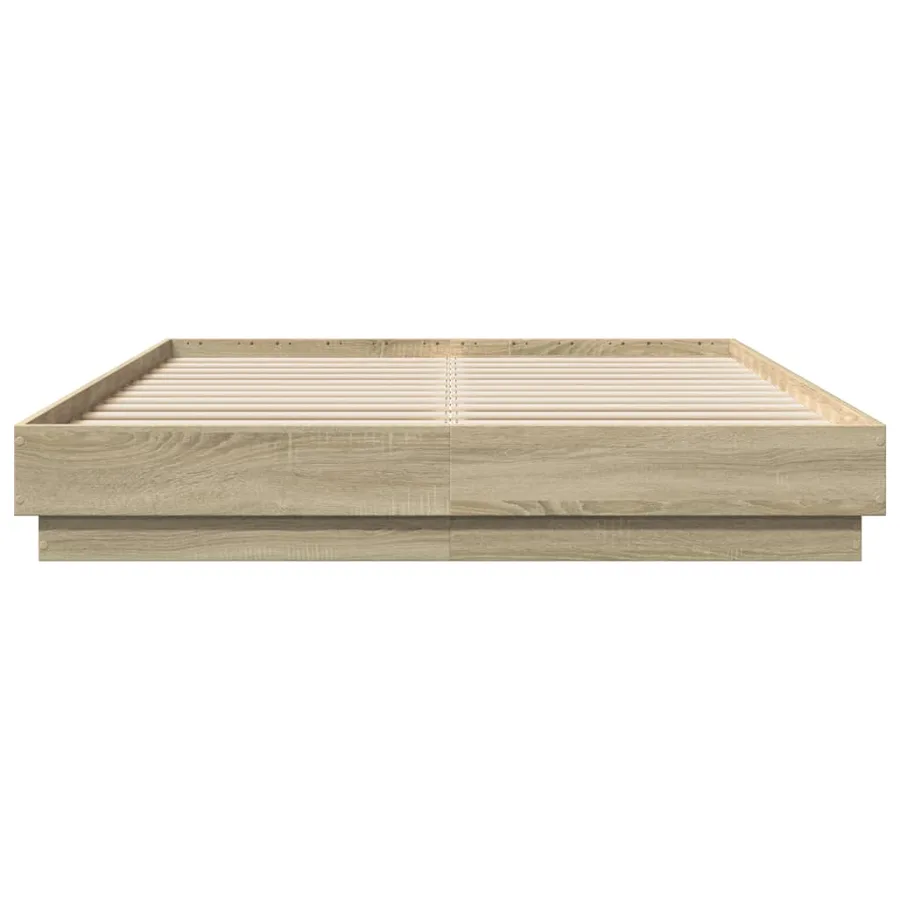 Cadre de lit avec LED sans matelas chêne sonoma 120x200 cm - 6