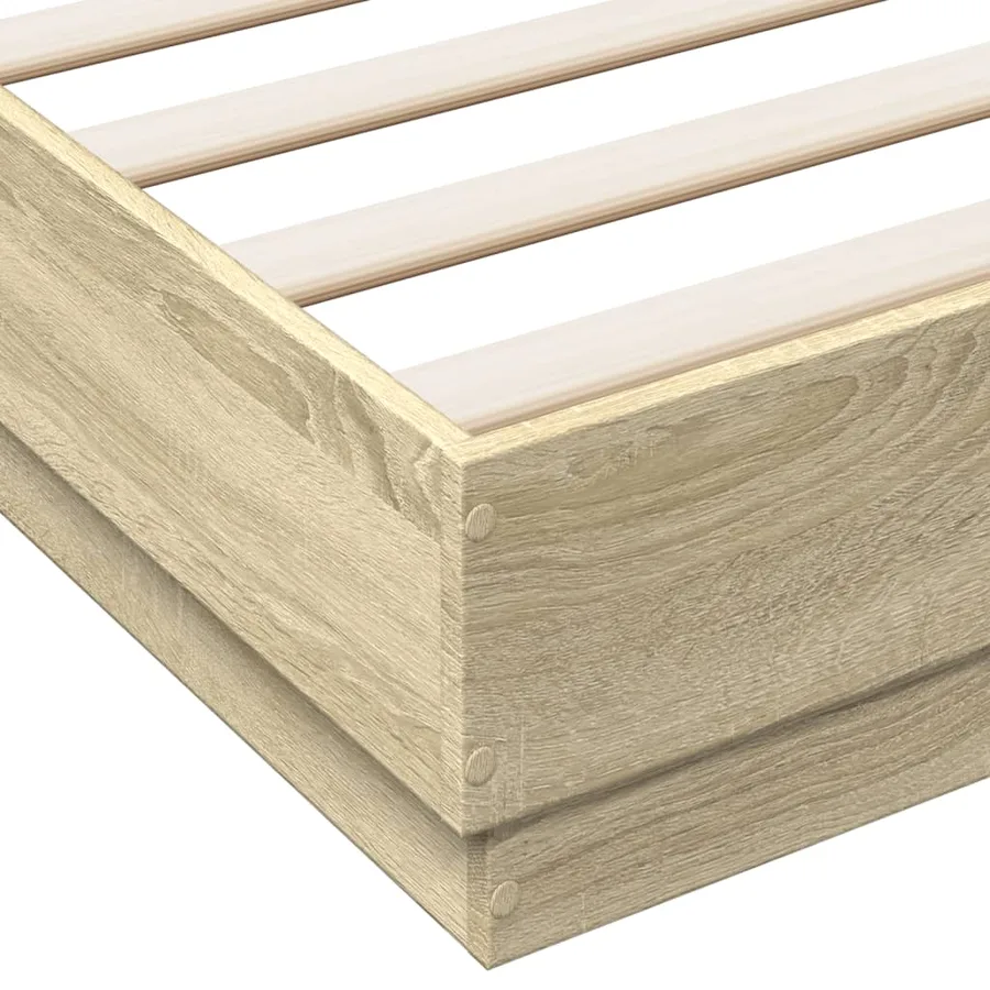 Cadre de lit avec LED sans matelas chêne sonoma 120x200 cm - 9