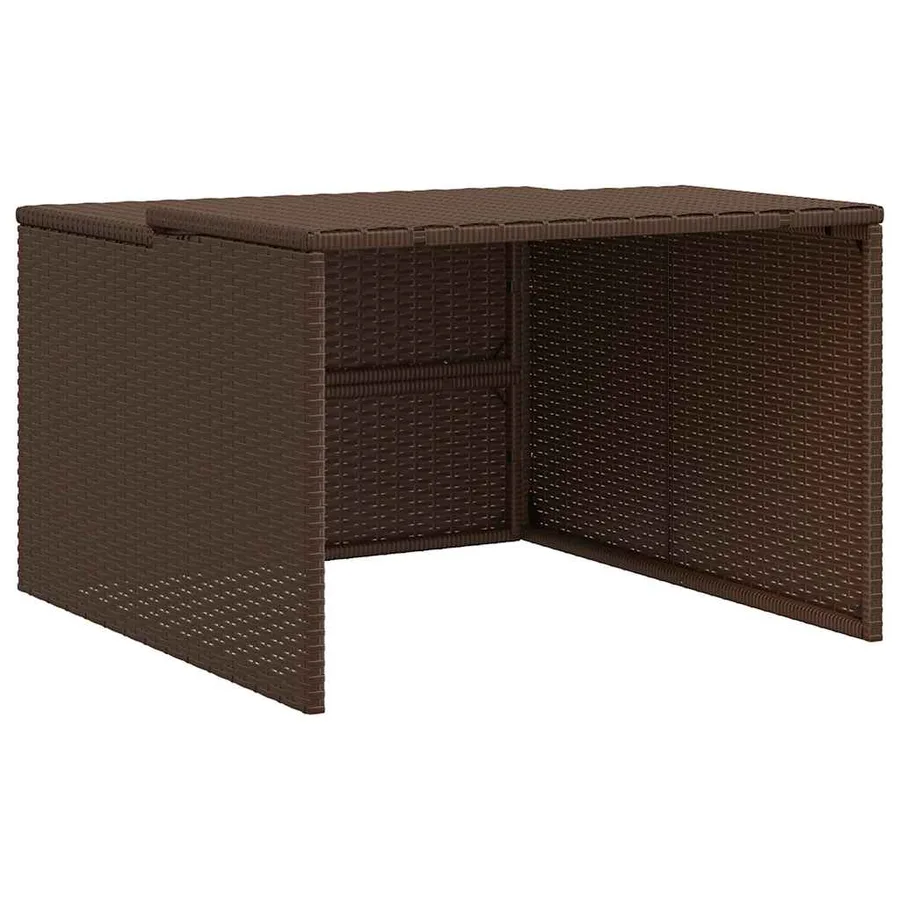 Garage pour robot tondeuse marron 86x90x52/57 cm résine tressée - 2