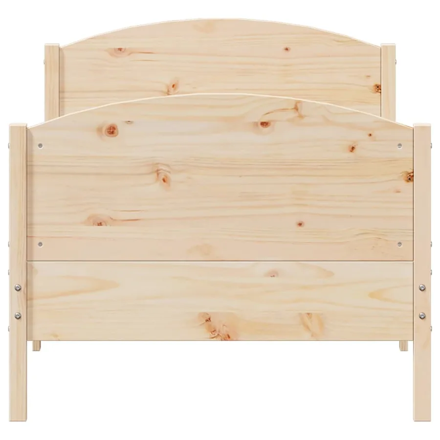 Cadre de lit sans matelas 75x190 cm bois de pin massif - 4