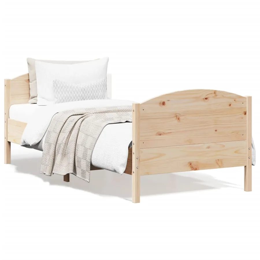 Cadre de lit sans matelas 100x200 cm bois massif de pin - 2