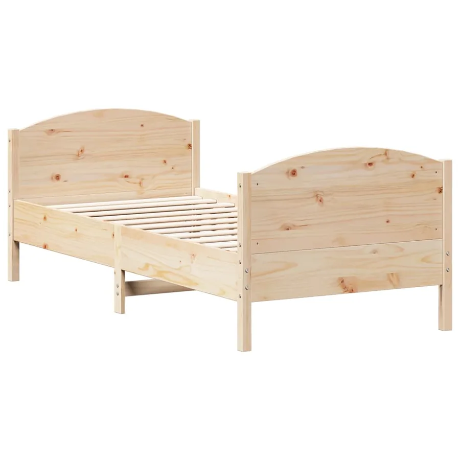 Cadre de lit sans matelas 100x200 cm bois massif de pin - 6
