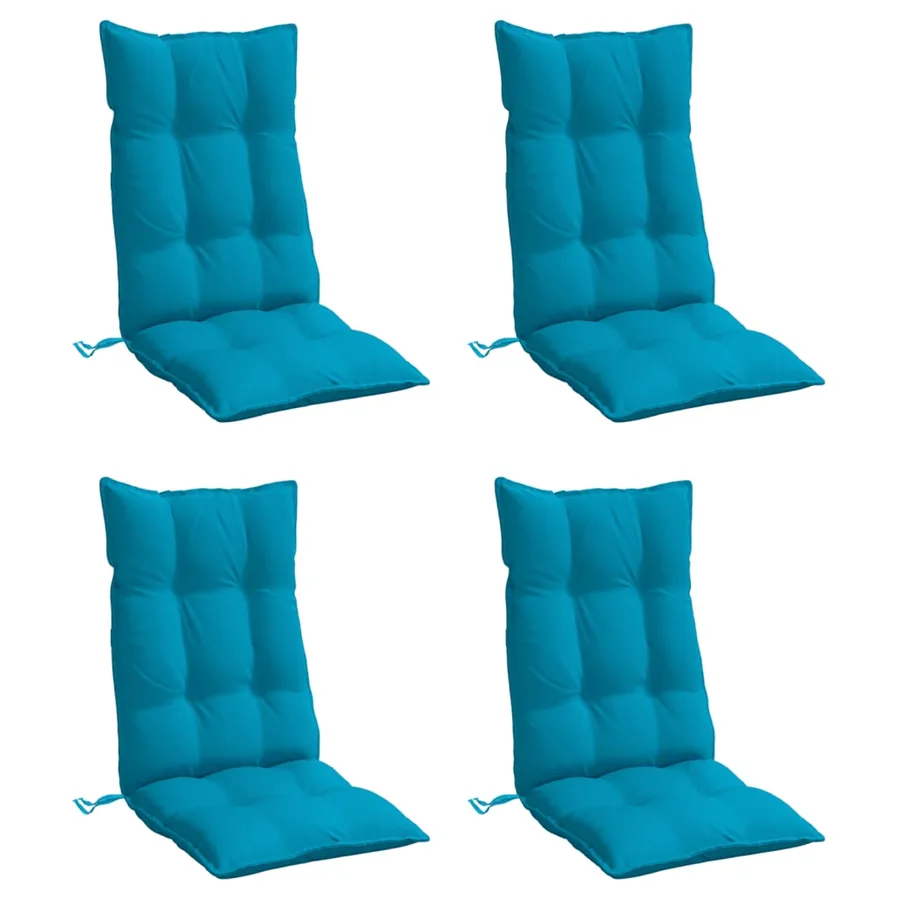 Coussins de chaise à dossier haut lot de 4 bleu clair - 3