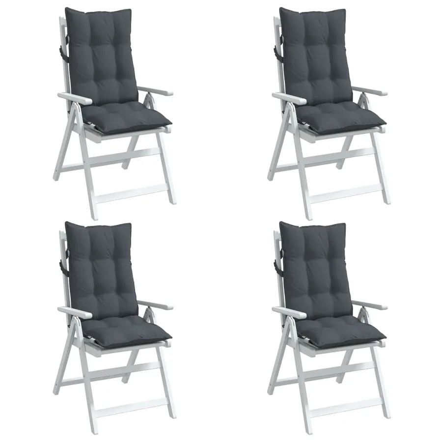 Coussins de chaise à dossier haut lot de 4 anthracite - 4