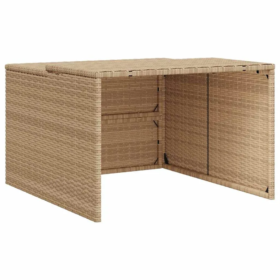 Garage pour robot tondeuse beige 86x90x52/57 cm résine tressée - 2