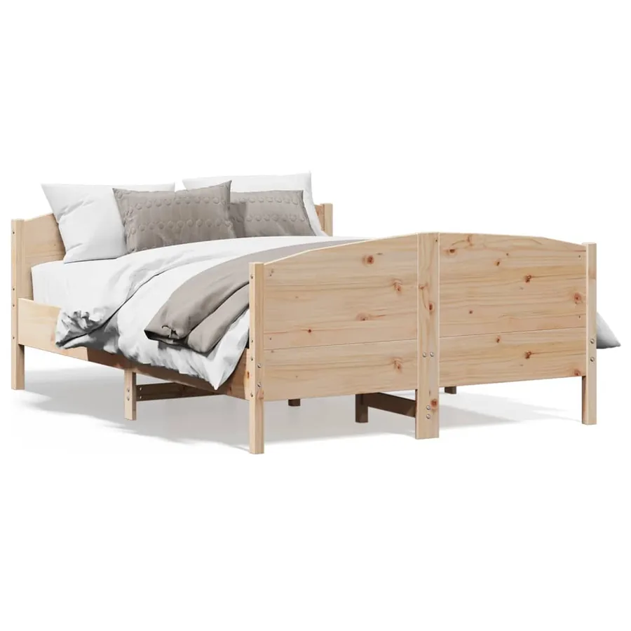 Cadre de lit sans matelas 160x200 cm bois massif de pin - 2