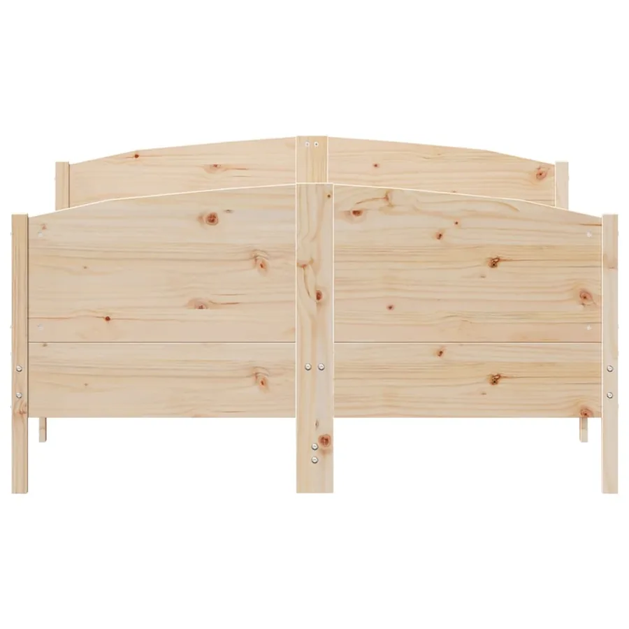 Cadre de lit sans matelas 140x200 cm bois massif de pin - 4