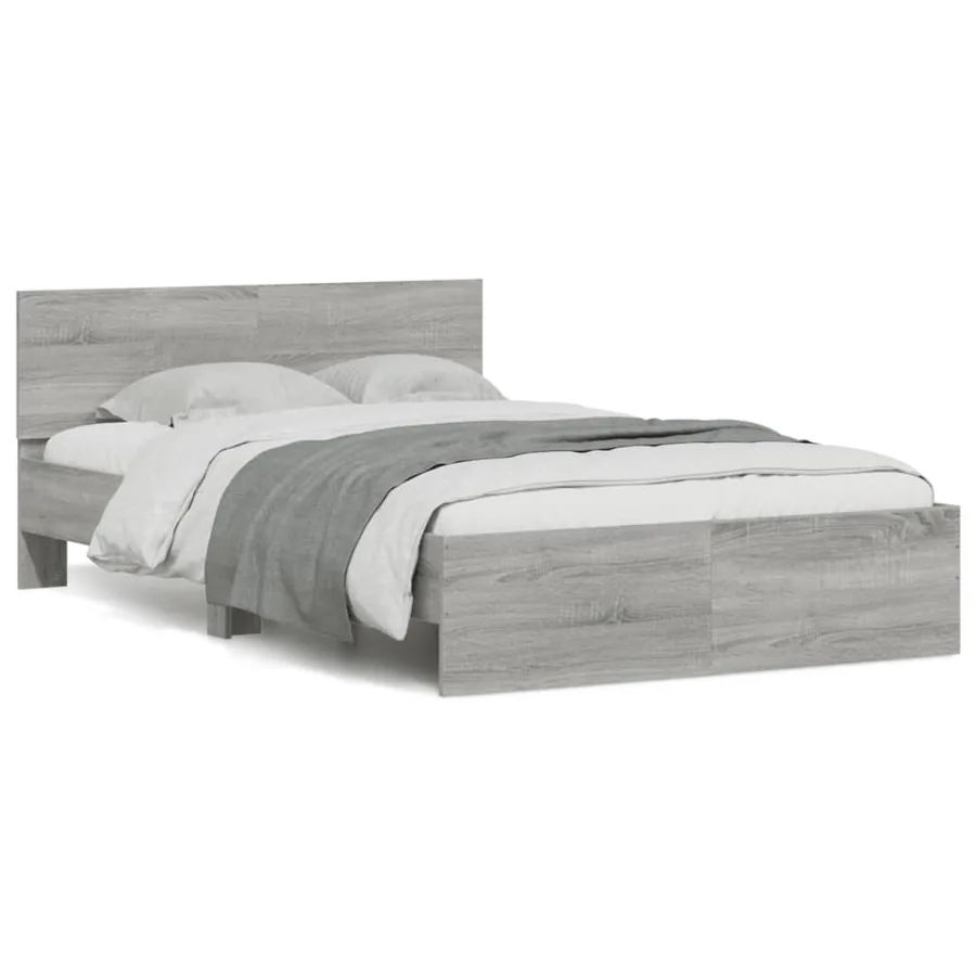 Cadre de lit sans matelas sonoma gris 135x190 cm - 2