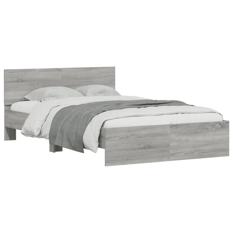 Cadre de lit sans matelas sonoma gris 135x190 cm - 3