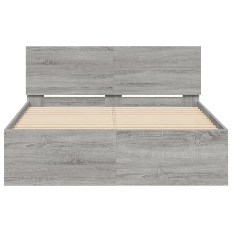 Cadre de lit sans matelas sonoma gris 135x190 cm - 5