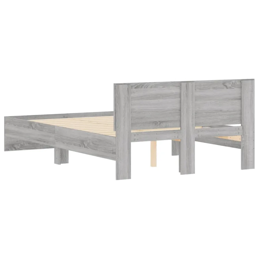 Cadre de lit sans matelas sonoma gris 135x190 cm - 7