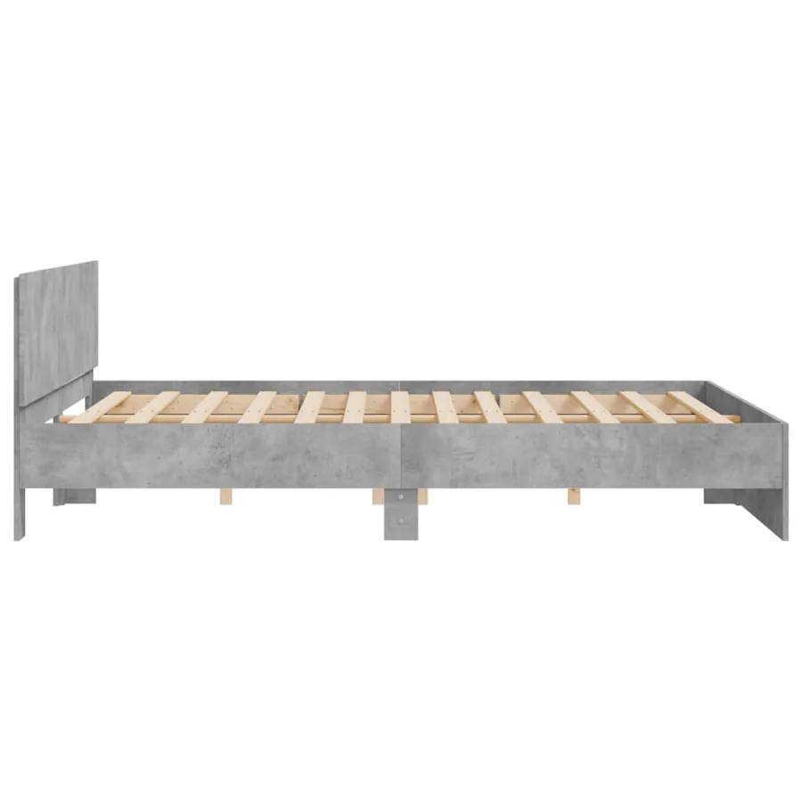 Cadre de lit sans matelas gris béton 200x200 cm - 6