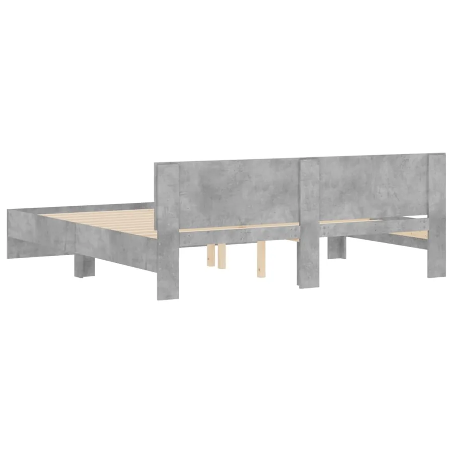 Cadre de lit sans matelas gris béton 200x200 cm - 7