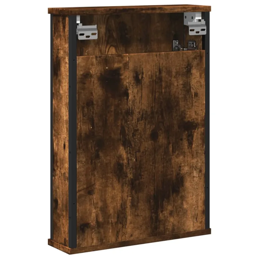 Armoire à miroir de salle de bain chêne fumé bois d’ingénierie - 7