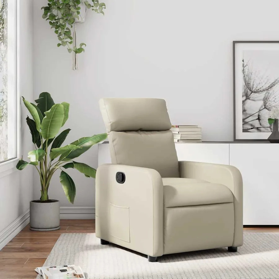 Fauteuil inclinable Crème Similicuir