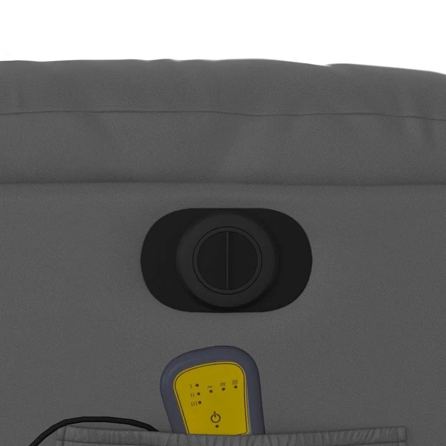 Fauteuil de massage inclinable électrique gris similicuir - 12