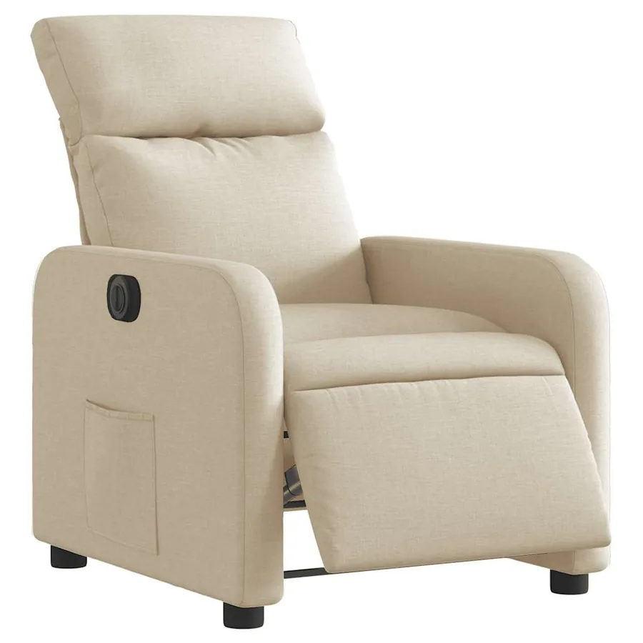 Fauteuil inclinable électrique Crème Tissu - 3