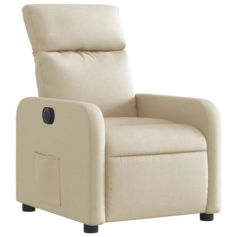 Fauteuil inclinable électrique Crème Tissu - 4