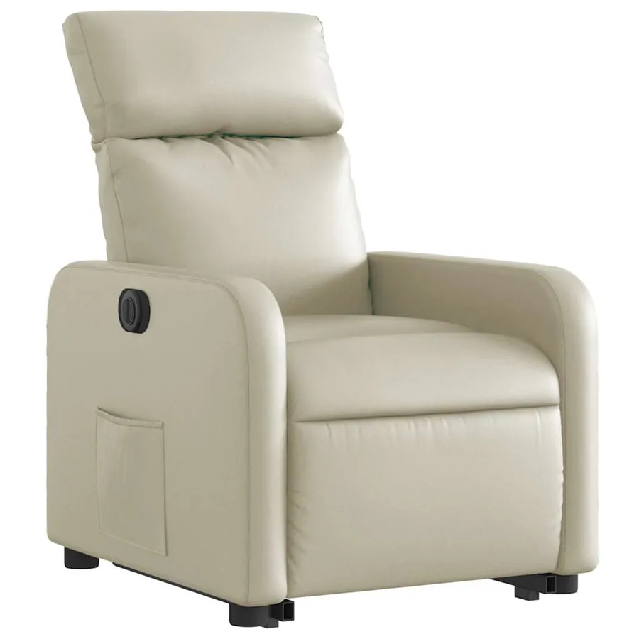 Fauteuil inclinable électrique crème similicuir - 4